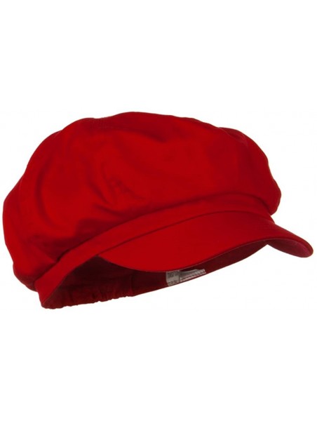 Newsboy Caps Big Size Cotton Newsboy Hat - Red - CX1172V56KB $31.78