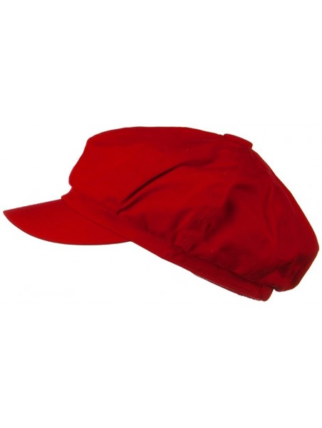 Newsboy Caps Big Size Cotton Newsboy Hat - Red - CX1172V56KB $31.78