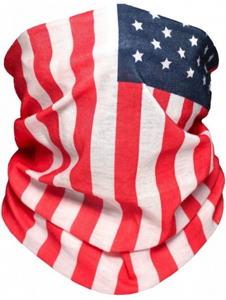 Balaclavas Bandana Cloth Face Mask Washable Face Covering Neck Gaiter Dust Mask - Us Flag - CW199GILQDT $11.97