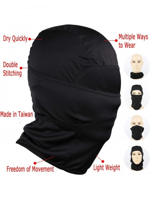 Balaclavas Balaclava Face Mask Cover for Motorcycle Cycling Sports (Black) - CS18NKLL3W6 $9.94