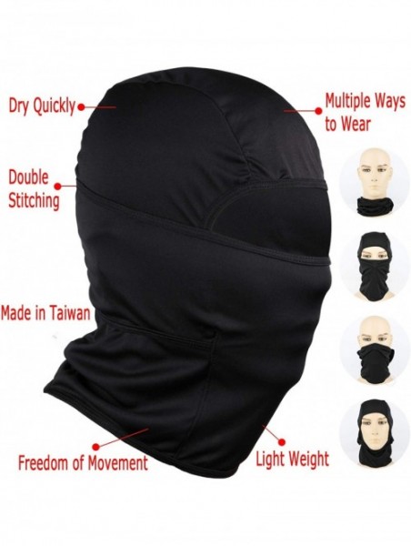 Balaclavas Balaclava Face Mask Cover for Motorcycle Cycling Sports (Black) - CS18NKLL3W6 $9.94