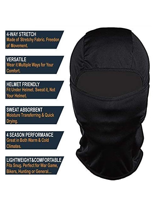 Balaclavas Balaclava Face Mask Cover for Motorcycle Cycling Sports (Black) - CS18NKLL3W6 $9.94