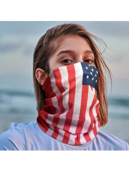 Balaclavas Bandana Cloth Face Mask Washable Face Covering Neck Gaiter Dust Mask - Us Flag - CW199GILQDT $11.97