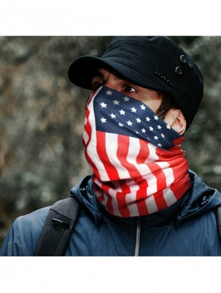 Balaclavas Bandana Cloth Face Mask Washable Face Covering Neck Gaiter Dust Mask - Us Flag - CW199GILQDT $11.97