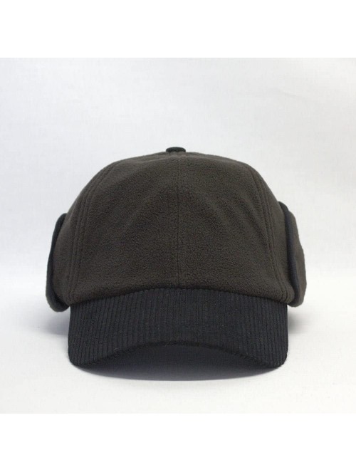 Newsboy Caps Classic Velour Knit/Corduroy Fleece Warmer Flap Billed Newsboy Cap - Black/Dark Brown - CK188N0C5TK $16.83