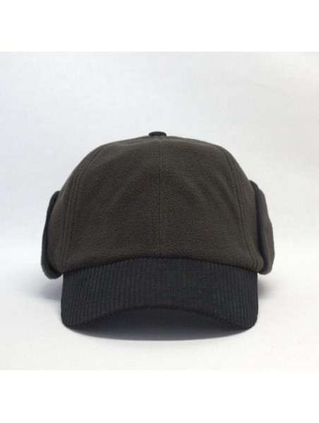 Newsboy Caps Classic Velour Knit/Corduroy Fleece Warmer Flap Billed Newsboy Cap - Black/Dark Brown - CK188N0C5TK $16.83