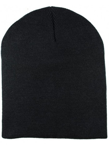 Skullies & Beanies Knit Skull Cap Warm Winter Slouchy Beanies Hat 9 Inch Long - 12pcs - Black - C01889W9HOK $30.98