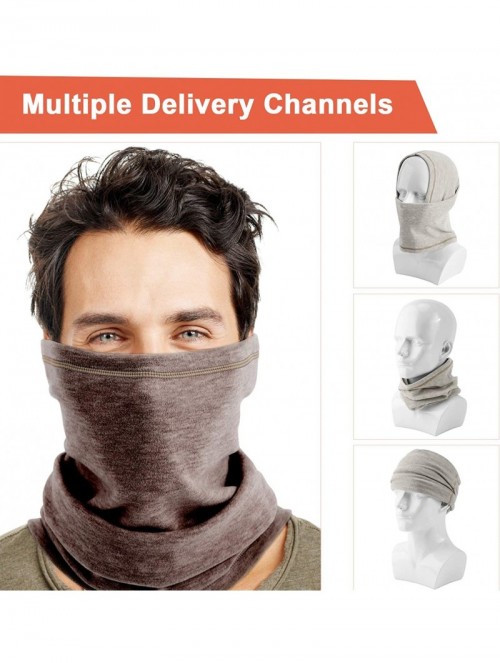 Balaclavas Balaclava Face Masks Motorcycle Neck Warmer Gaiter Hoods Cold Winter - Brown - CA1928Y782K $12.60