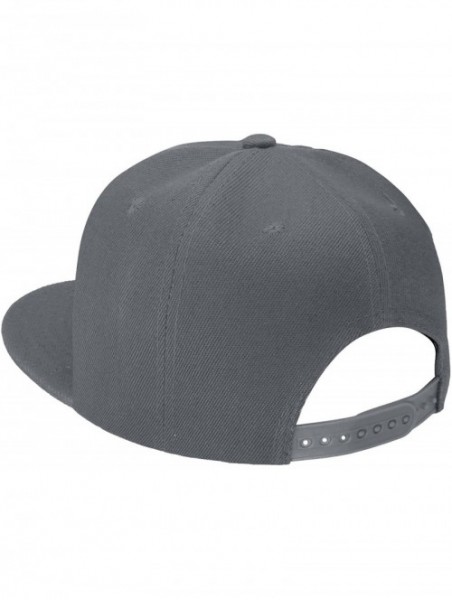 Baseball Caps Classic Snapback Hat Cap Hip Hop Style Flat Bill Blank Solid Color Adjustable Size - 2pcs Grey & Grey - CU195A4...