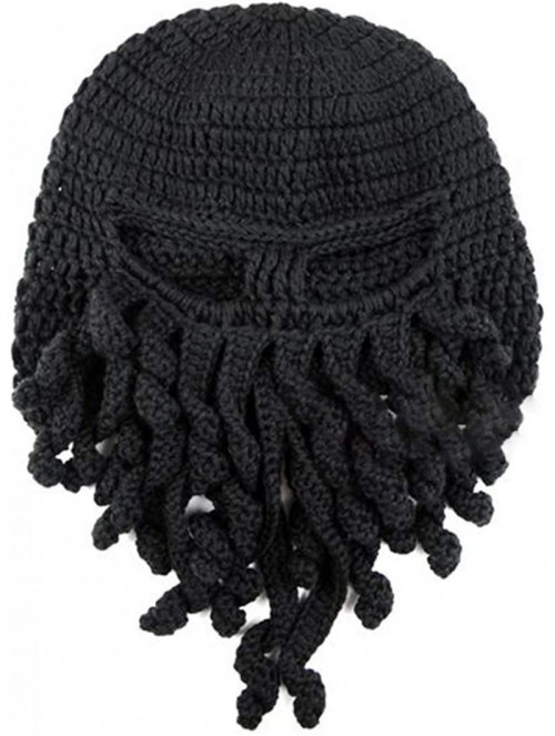 Skullies & Beanies Tentacle Octopus Cthulhu Knit Beanie Hat Caps Beard Halloween Costume Cosplay Mask - Black - C012C3IMETX $...