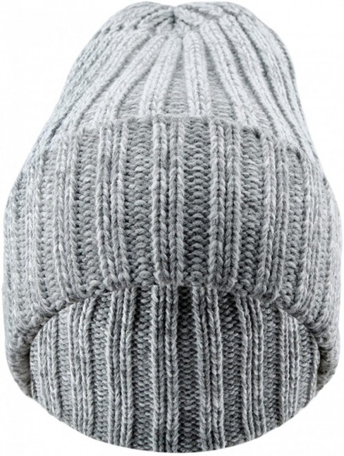 Skullies & Beanies Beanie Hats for Men Women-Winter Warm Baggy Ski Hat Knit Slouchy Cap - Grey & White - CT189I5G4K9 $14.05