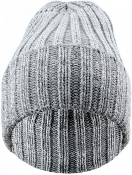 Skullies & Beanies Beanie Hats for Men Women-Winter Warm Baggy Ski Hat Knit Slouchy Cap - Grey & White - CT189I5G4K9 $14.05