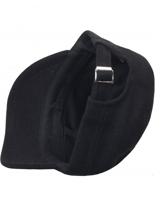 Baseball Caps A108 Wool Winter Warm Simple Design Club Army Cap Cadet Military Hat - Black - C3126N3HKE3 $32.84