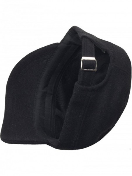 Baseball Caps A108 Wool Winter Warm Simple Design Club Army Cap Cadet Military Hat - Black - C3126N3HKE3 $32.84