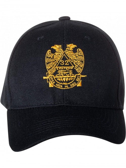 Baseball Caps 32nd Degree Scottish Rite Freemason Embroidered Black Adjustable Baseball Cap - Wings Down - C718ZO90NU8 $15.50