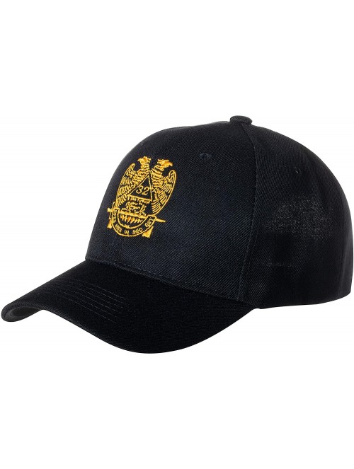 Baseball Caps 32nd Degree Scottish Rite Freemason Embroidered Black Adjustable Baseball Cap - Wings Down - C718ZO90NU8 $15.50