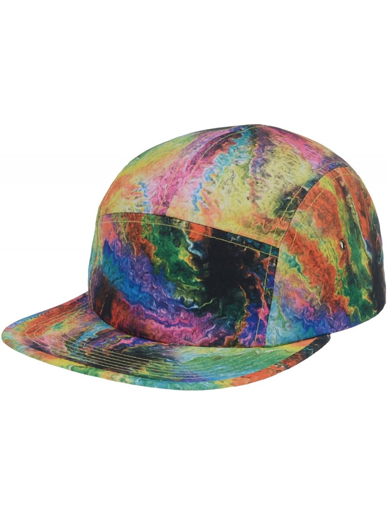 Baseball Caps GP Accessories Tie Dye PU Strapback 5 Panel Hat - Multicolored - CP11MOJKUM5 $20.92