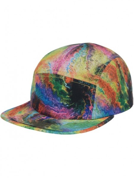 Baseball Caps GP Accessories Tie Dye PU Strapback 5 Panel Hat - Multicolored - CP11MOJKUM5 $20.92