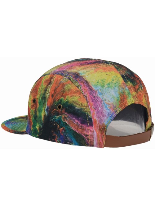 Baseball Caps GP Accessories Tie Dye PU Strapback 5 Panel Hat - Multicolored - CP11MOJKUM5 $20.92