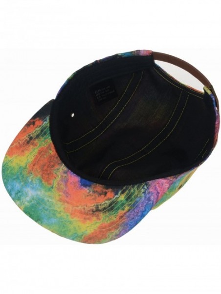 Baseball Caps GP Accessories Tie Dye PU Strapback 5 Panel Hat - Multicolored - CP11MOJKUM5 $20.92