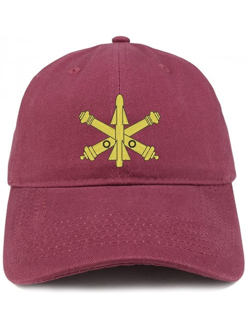Baseball Caps Air Defense Logo Embroidered Low Profile Brushed Cotton Cap - Maroon - CT188T6G7SQ $27.07