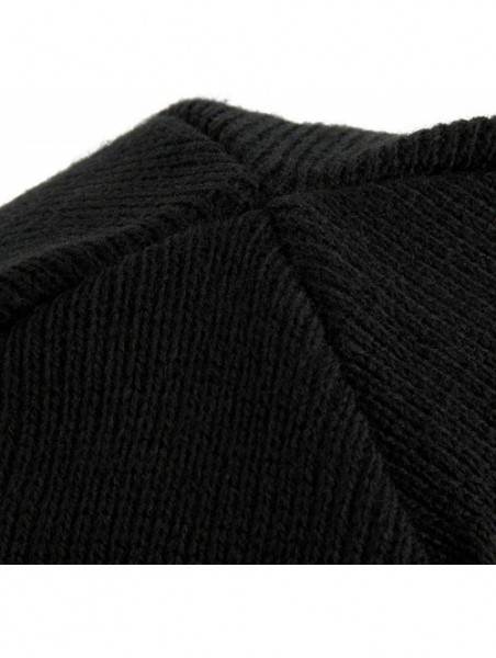 Skullies & Beanies Winter Daily Beanie Men Women Unisex Cuffed Plain Skull Knit Hat Cap Black - CH19298U8OT $13.04