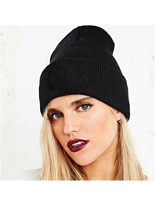 Skullies & Beanies Winter Daily Beanie Men Women Unisex Cuffed Plain Skull Knit Hat Cap Black - CH19298U8OT $13.04