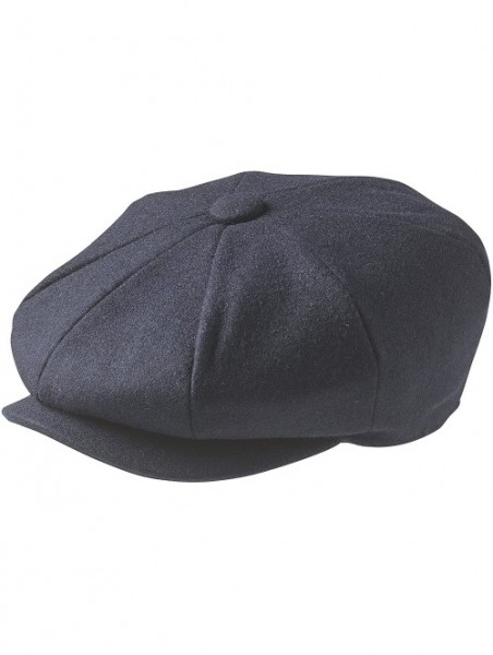 Newsboy Caps Men's 8 Piece 'Newsboy' Style Flat Cap Wool - Navy - CQ18LDDXGRC $52.69