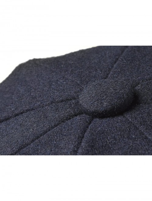 Newsboy Caps Men's 8 Piece 'Newsboy' Style Flat Cap Wool - Navy - CQ18LDDXGRC $52.69