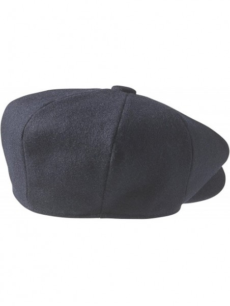 Newsboy Caps Men's 8 Piece 'Newsboy' Style Flat Cap Wool - Navy - CQ18LDDXGRC $52.69