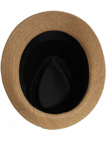 Fedoras Unisex Vintage Fedora Hat Classic Timeless Light Weight - 0124 - Br - CV18QG2HOWZ $17.86