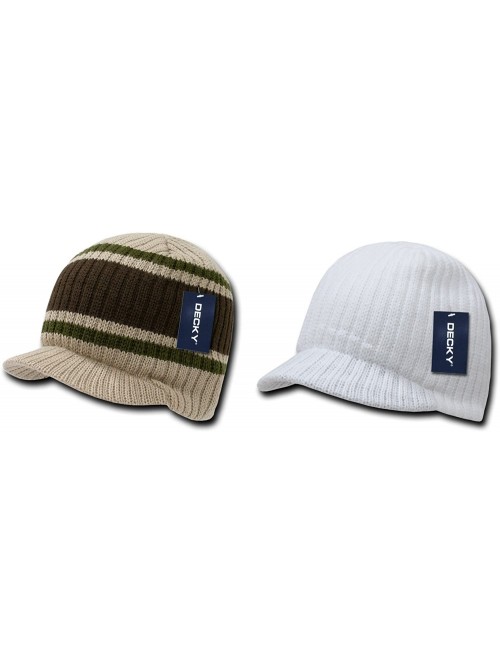 Skullies & Beanies Campus Jeep Cap Asst Colors 2 PK - Stripe Khaki / Solid White - C2127DIZW8X $22.57