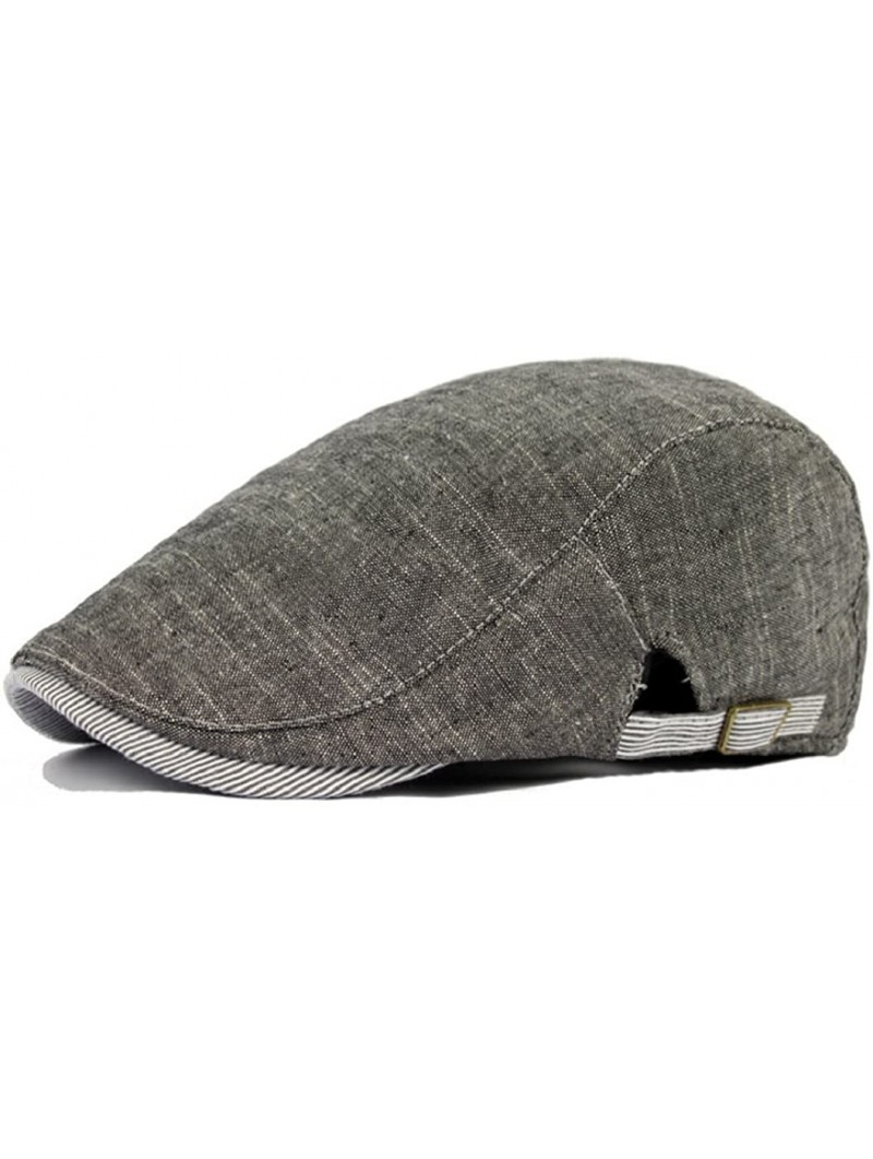 Newsboy Caps Mens Flat Cap Vintage Cabbie Hat Gatsby Ivy Irish Newsboy Caps - Dark Grey - CY17YYM5C8M $9.67