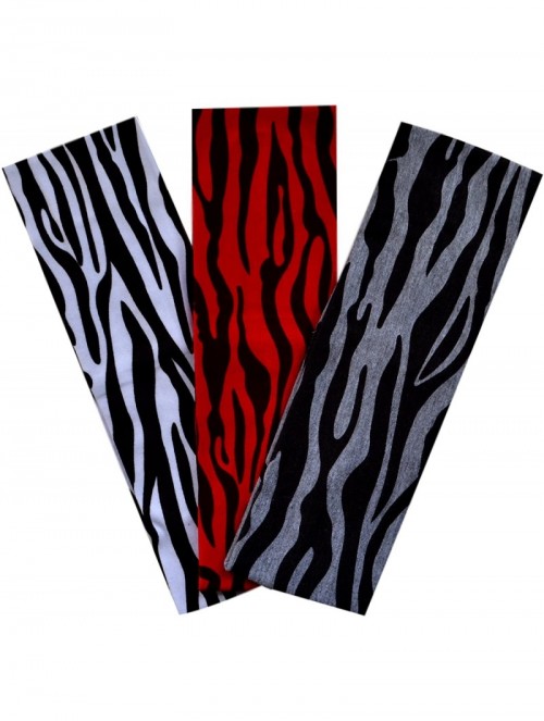 Headbands Zebra Print Cotton Stretch Headbands Set of 3 for Fashion or Workout - Zebra - C3117DR6HLV $12.91