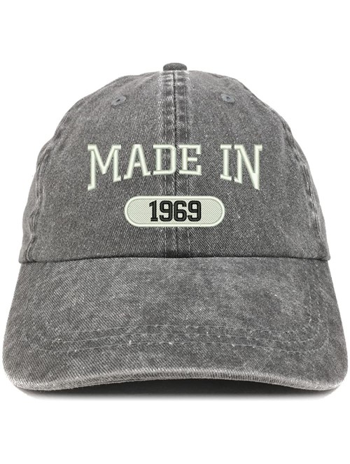 Baseball Caps Made in 1969 Embroidered 51st Birthday Washed Baseball Cap - Black - CW18C7I5S65 $21.75