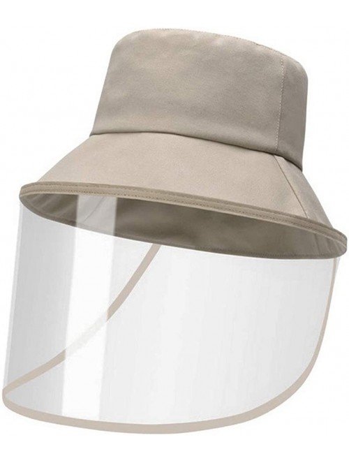 Bucket Hats Womens Mens Cotton Travel Bucket Beach Sun Hat Outdoor Cap - Khaki - CK19708DE7W $15.45