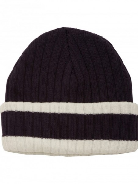 Skullies & Beanies Sam Unisex Ribbed Stripe Beanie Cap - 3-navy - CU12NUF7GEF $14.19