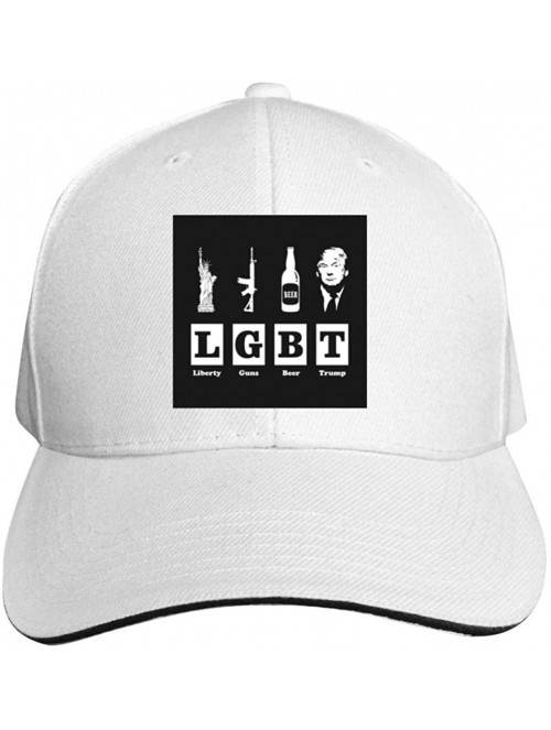Baseball Caps Baseball Cap Liberty Guns Trump Beer Trump LGBT Pride Month LGBTQ 3D Printed Adjusted Peaked Cap - White - CJ18...