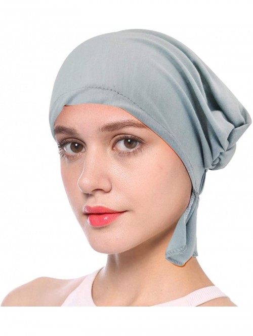 Skullies & Beanies Soft Turban Head Scarf Elastic Chemo Caps Cancer Beanie Hats for Women - Grey - C218HSW7KSD $10.76