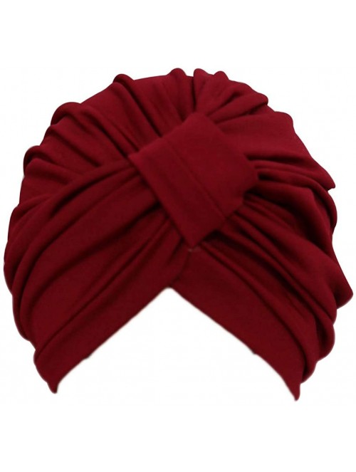 Skullies & Beanies Women's Chemo Pre Tied Cap Hair Wrap Cover Up 2 Pack - Red - CQ18EC0Z8RY $11.01