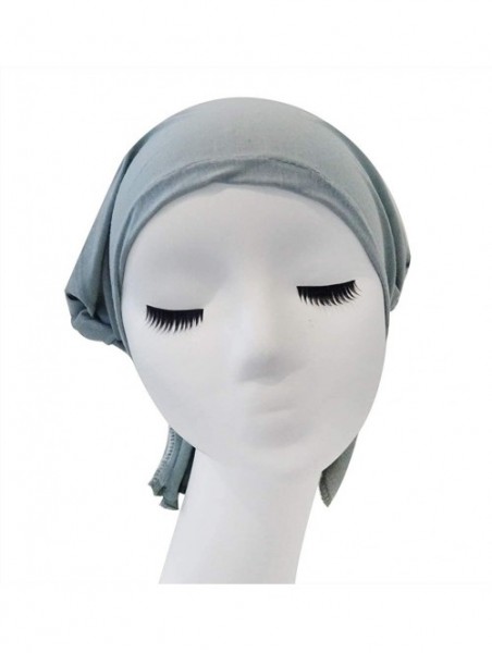 Skullies & Beanies Soft Turban Head Scarf Elastic Chemo Caps Cancer Beanie Hats for Women - Grey - C218HSW7KSD $10.76