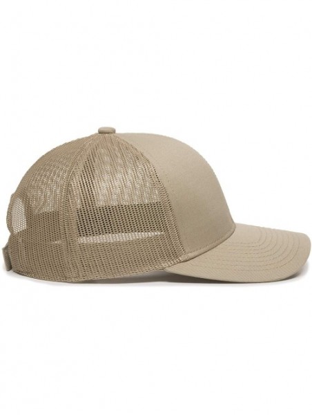 Baseball Caps Structured mesh Back Trucker Cap - Tan - CG182M7NACW $18.36