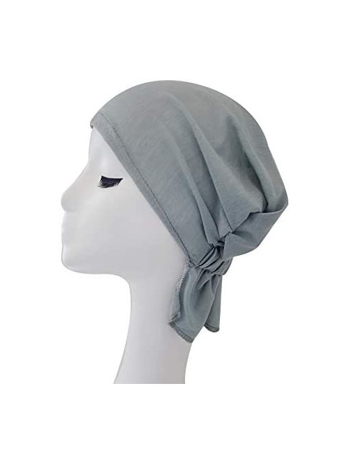 Skullies & Beanies Soft Turban Head Scarf Elastic Chemo Caps Cancer Beanie Hats for Women - Grey - C218HSW7KSD $10.76