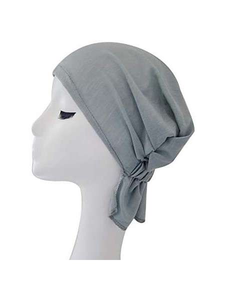 Skullies & Beanies Soft Turban Head Scarf Elastic Chemo Caps Cancer Beanie Hats for Women - Grey - C218HSW7KSD $10.76