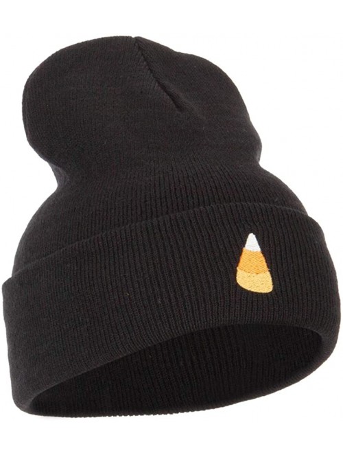 Skullies & Beanies Candy Corn Embroidered Long Beanie - Black - CR18K2MGE77 $22.69