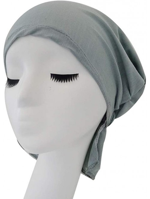 Skullies & Beanies Soft Turban Head Scarf Elastic Chemo Caps Cancer Beanie Hats for Women - Grey - C218HSW7KSD $10.76