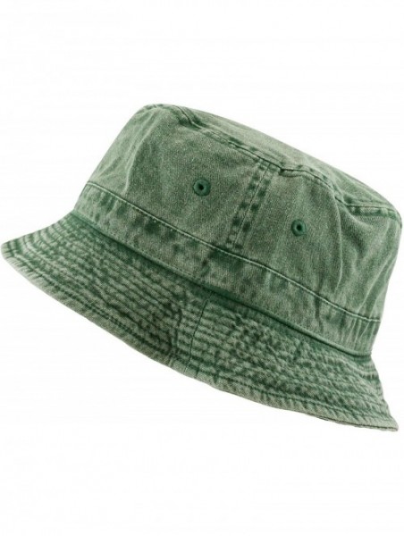 Bucket Hats 100% Cotton Canvas & Pigment Dyed Packable Summer Travel Bucket Hat - 2. Pigment - Green - CC196E9OXSR $16.20