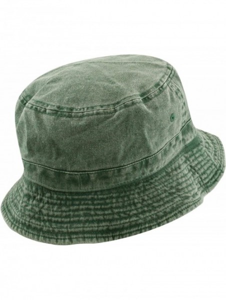 Bucket Hats 100% Cotton Canvas & Pigment Dyed Packable Summer Travel Bucket Hat - 2. Pigment - Green - CC196E9OXSR $16.20