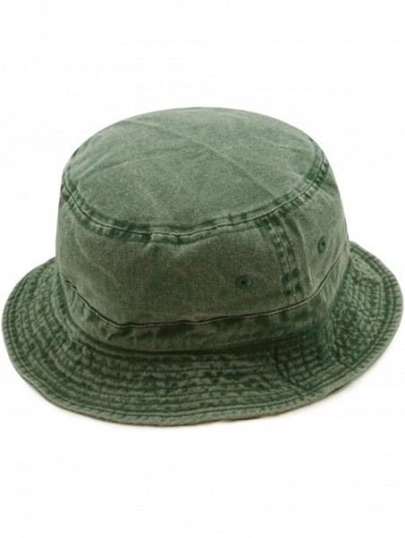 Bucket Hats 100% Cotton Canvas & Pigment Dyed Packable Summer Travel Bucket Hat - 2. Pigment - Green - CC196E9OXSR $16.20