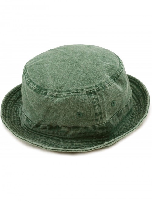 Bucket Hats 100% Cotton Canvas & Pigment Dyed Packable Summer Travel Bucket Hat - 2. Pigment - Green - CC196E9OXSR $16.20